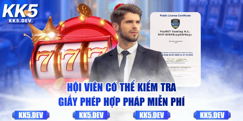 Hội viên có thể kiểm tra giấy phép hợp pháp miễn phí